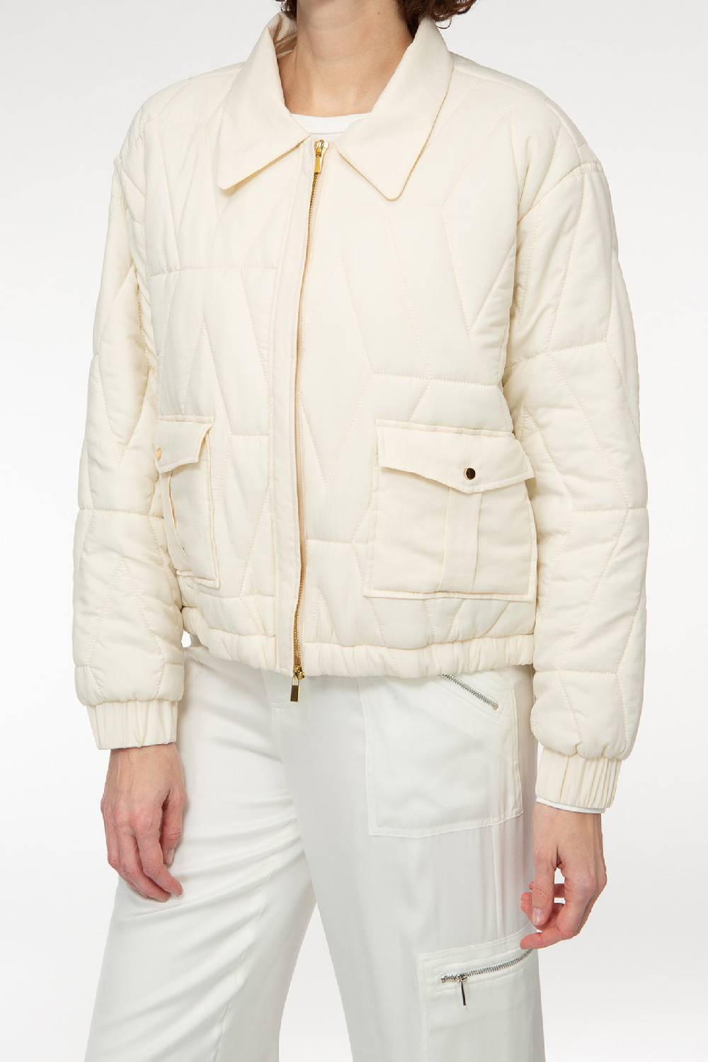 IVI GmbH PUFFER NYLON Jacke mit Signature Steppung weiß Muttertagsangebot