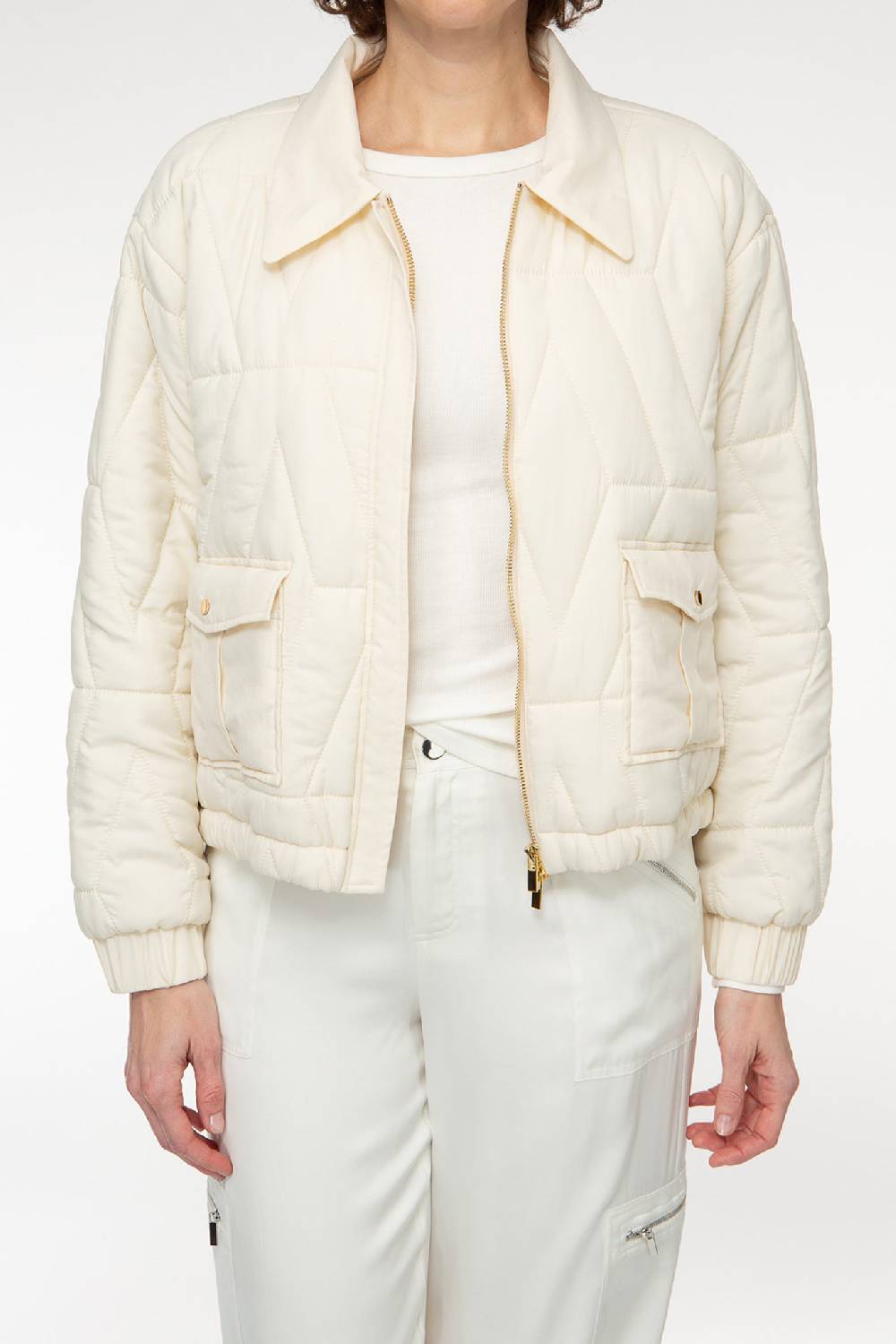IVI GmbH PUFFER NYLON Jacke mit Signature Steppung weiß Muttertagsangebot
