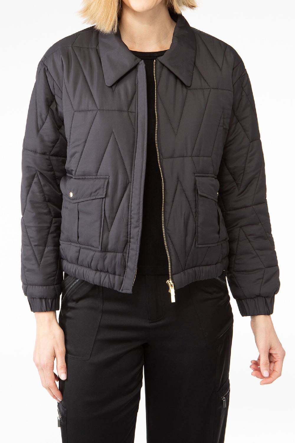 IVI GmbH PUFFER NYLON Jacke mit Signature Steppung schwarz Valentinstagsangebot