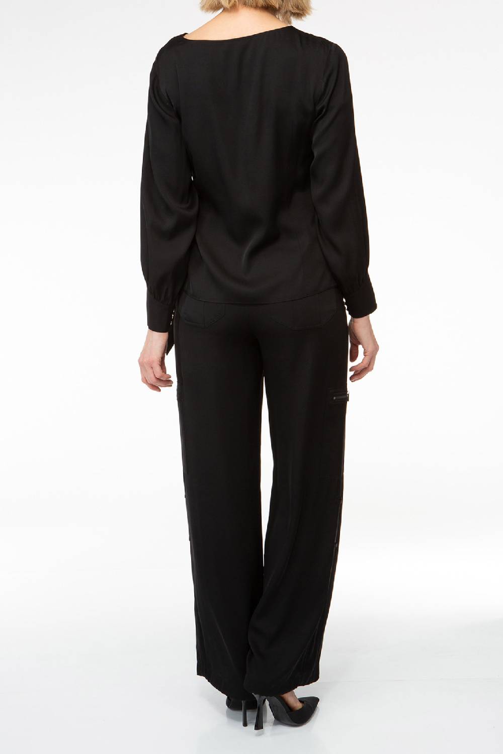 IVI GmbH SOLID SILK Seidenbluse mit Cut-Out Detail schwarz Heißer Verkauf