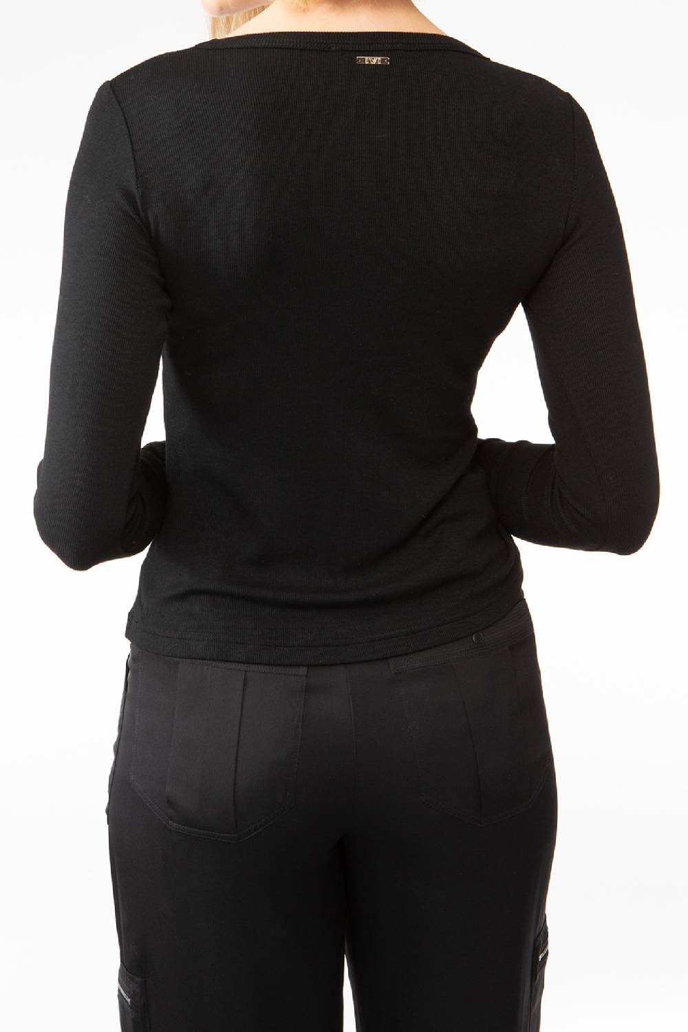 IVI GmbH ESSENTIAL Langarmshirt mit hohem Rundhalsausschnitt schwarz Online Outlet