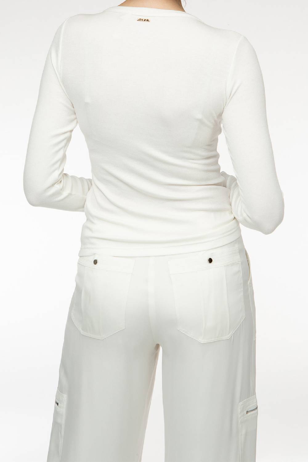 IVI GmbH ESSENTIAL Langarmshirt mit hohem Rundhalsausschnitt weiß Zeitlich begrenztes Angebot