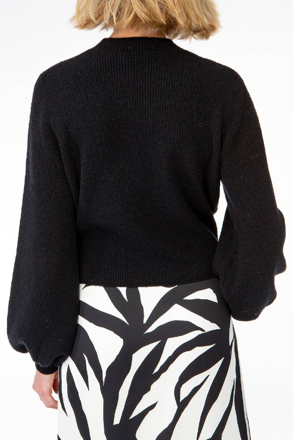 IVI GmbH SOLID KNIT Wickelpullover mit Cut-Out Detail schwarz Blitzangebot