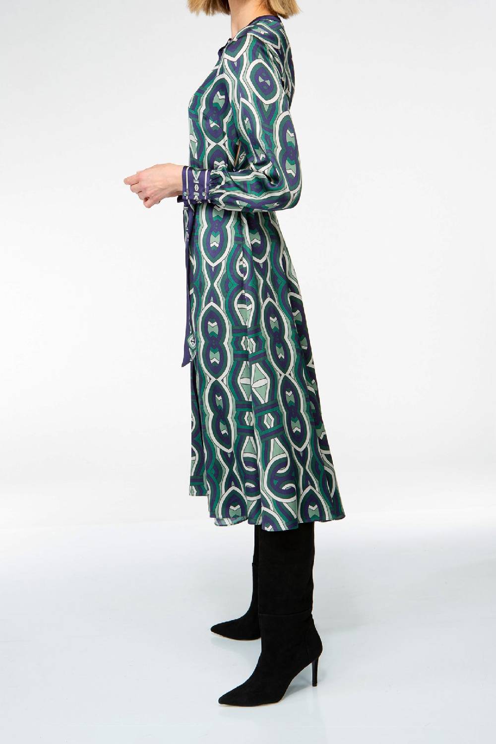 IVI GmbH GRACE Midi Kleid mit Print grün Kostenlose Rückgabe
