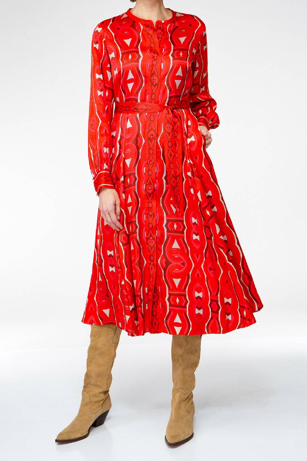 IVI GmbH GRACE Midi Kleid mit Print rot Letzte 3 Tage