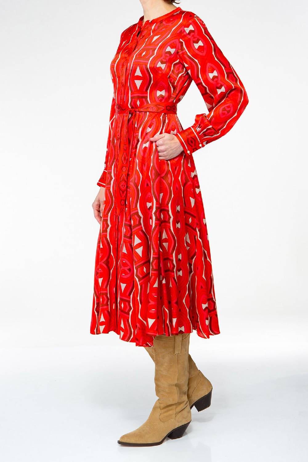 IVI GmbH GRACE Midi Kleid mit Print rot Letzte 3 Tage
