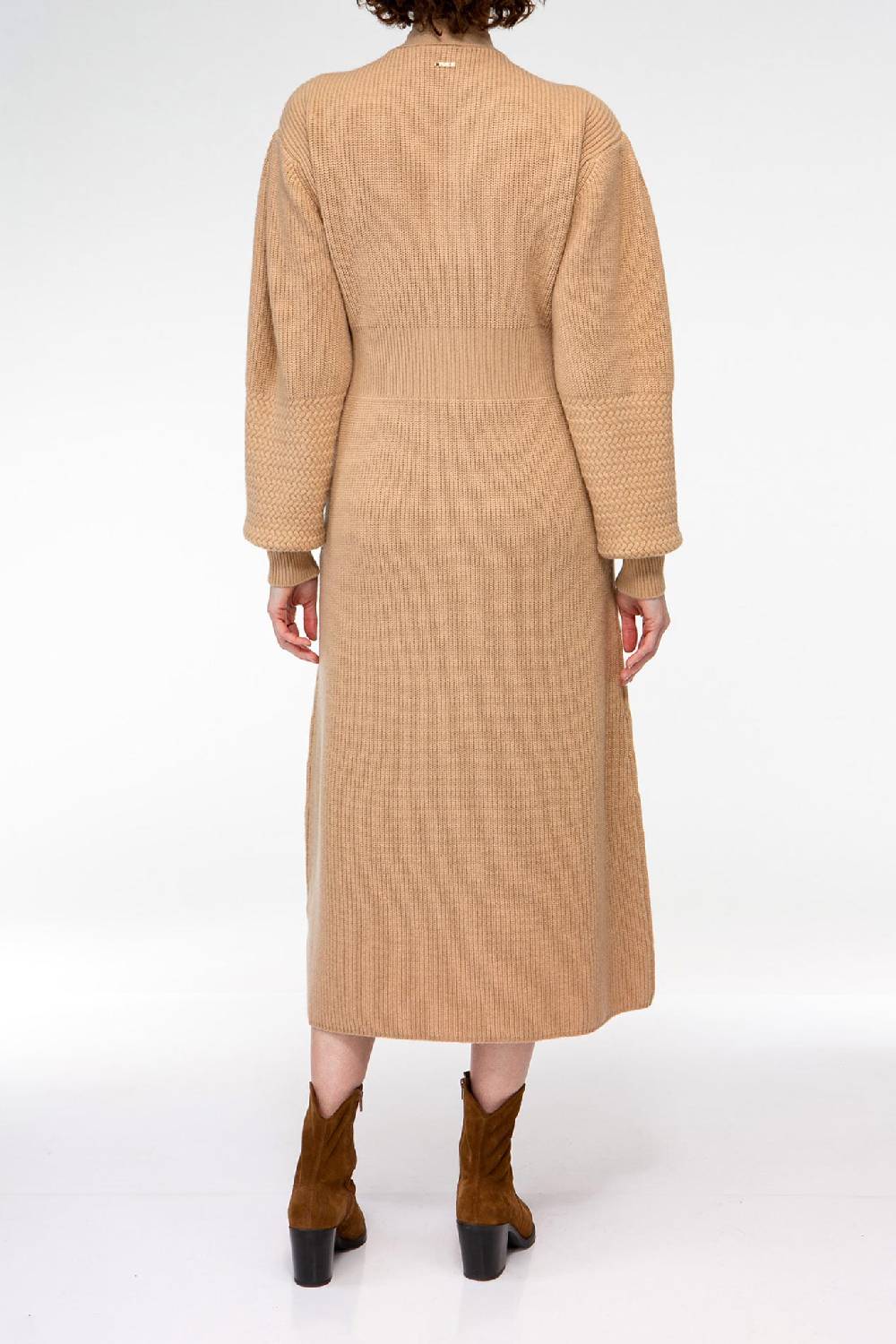 IVI GmbH SOLID KNIT Kleid im Struktur-Mix camel Letzter Tag