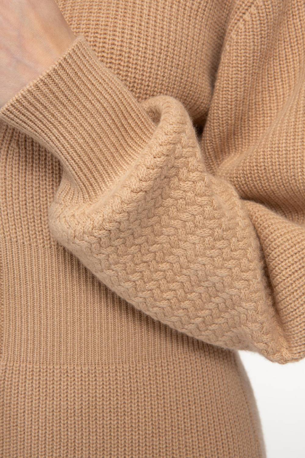 IVI GmbH SOLID KNIT Kleid im Struktur-Mix camel Letzter Tag