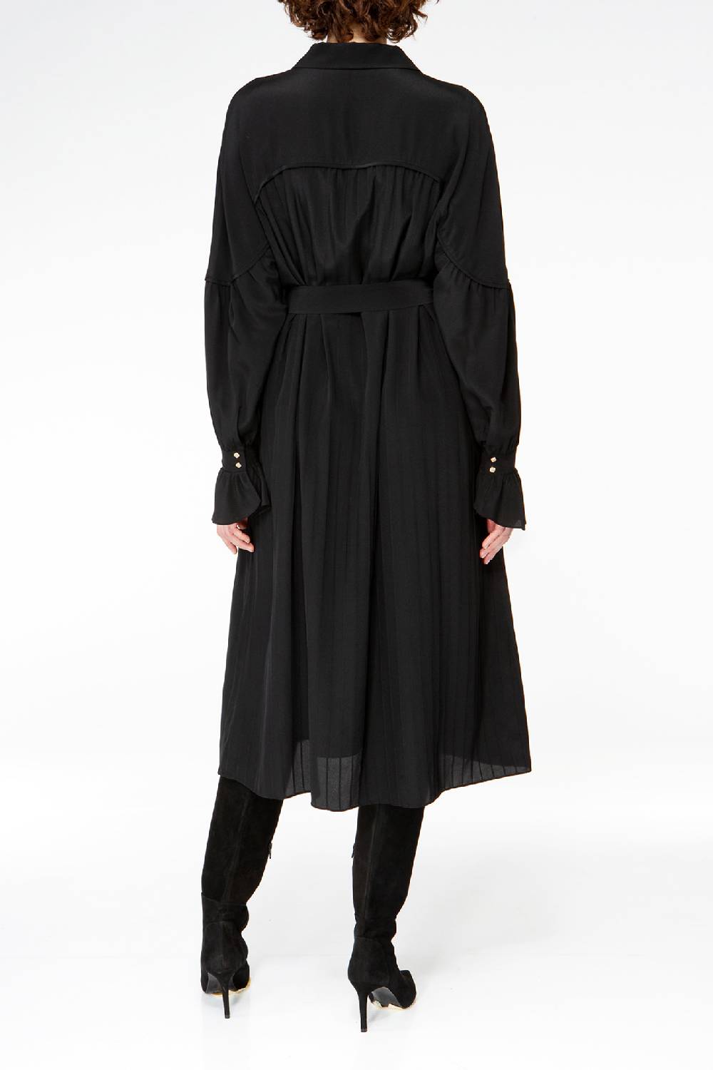 IVI GmbH FANCY Plissé Kleid aus Seiden-Georgette schwarz Bis zu 50% Rabatt