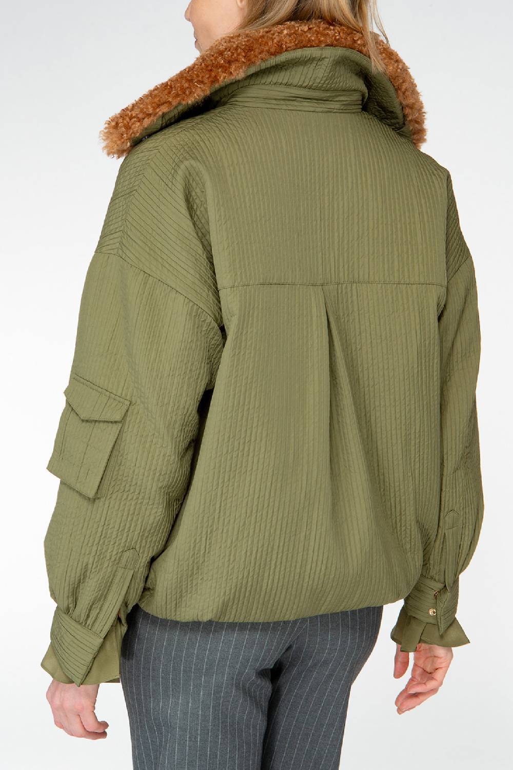 IVI GmbH OUTERWEAR Pilotenjacke mit Fake-Fur Kragen oliv Speichern exportieren
