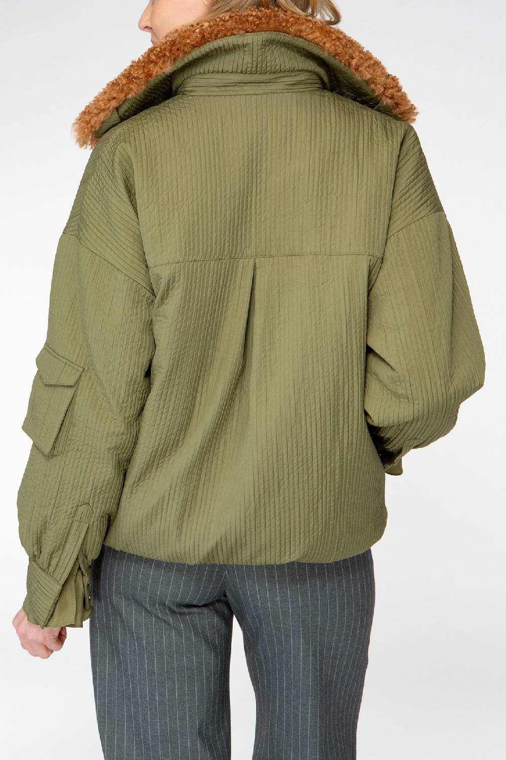 IVI GmbH OUTERWEAR Pilotenjacke mit Fake-Fur Kragen oliv Speichern exportieren