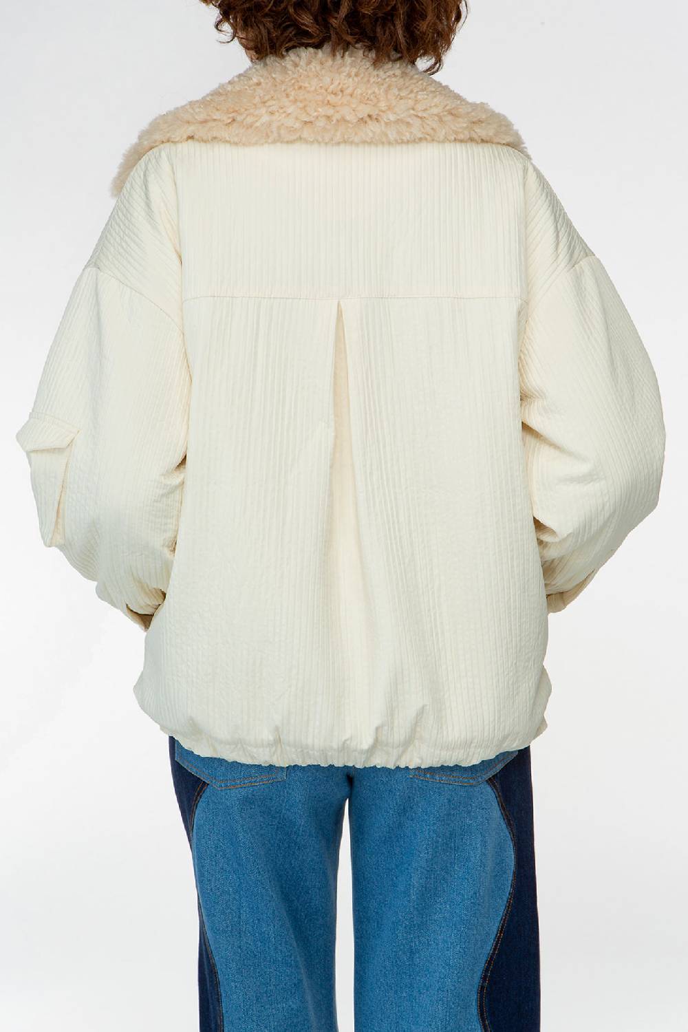 IVI GmbH OUTERWEAR Pilotenjacke mit Fake-Fur Kragen creme-weiß Black Friday Preise