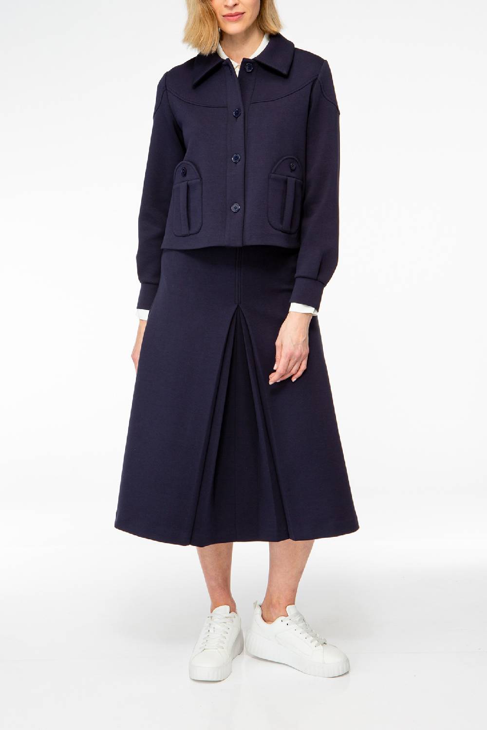 IVI GmbH SOLID JERSEY Kurze Jacke im Boxy Fit navy 2025