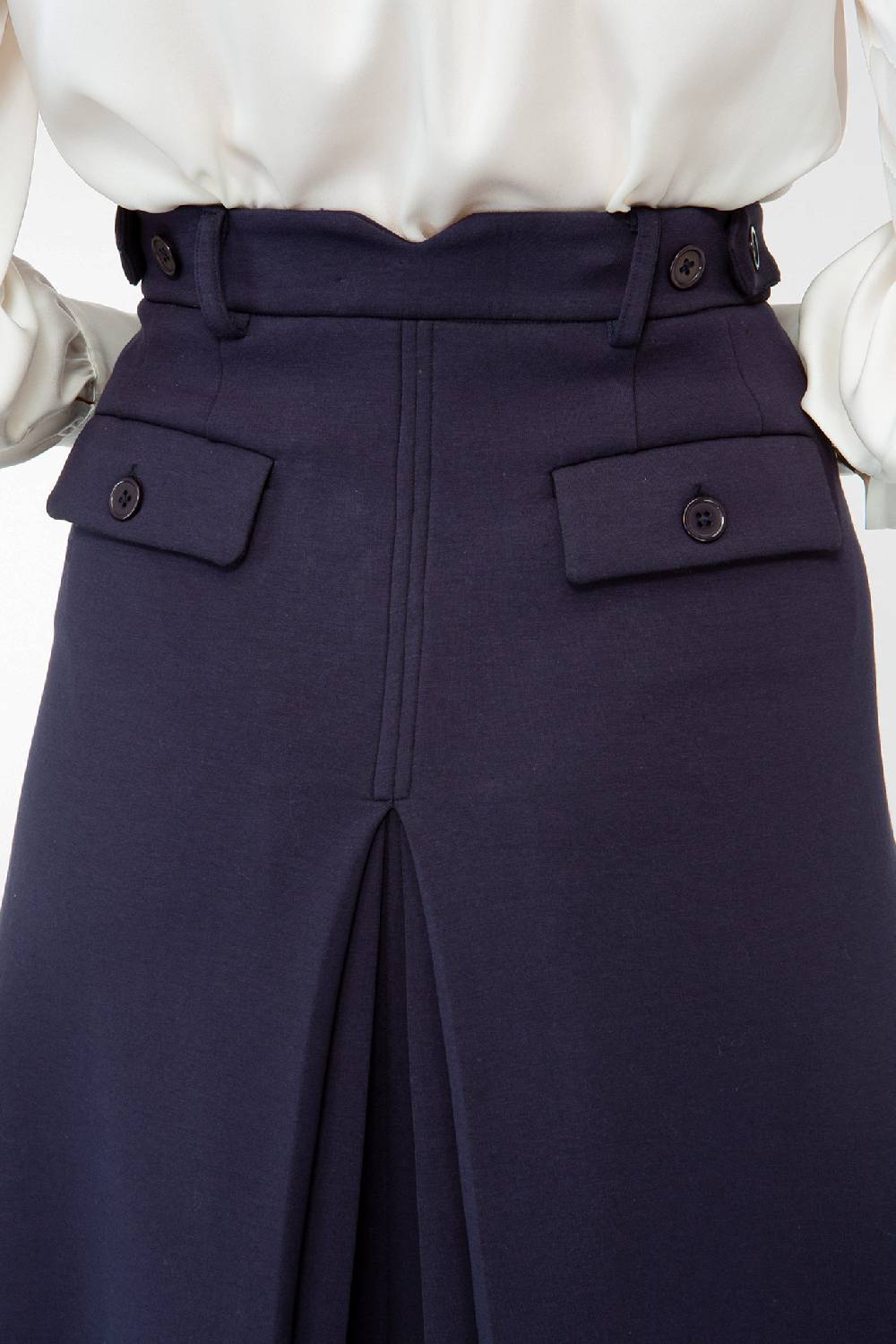 IVI GmbH SOLID JERSEY Midirock mit Kellerfalte navy Schlussverkauf