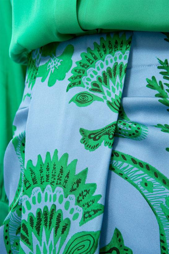 IVI GmbH CORAL FLOWER Seidenrock mit Print ocean Günstiger Verkauf