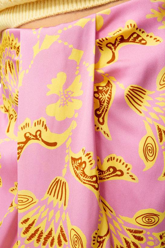 IVI GmbH CORAL FLOWER Seidenrock mit Print pink Kostenloser Versand
