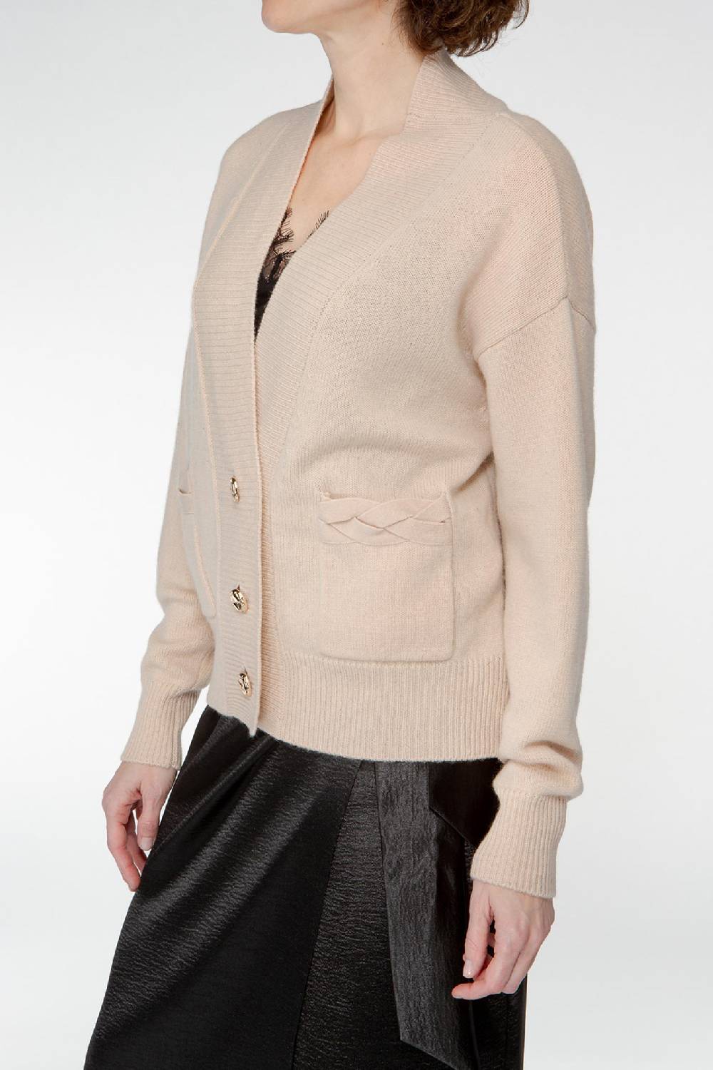 IVI GmbH SOLID KNIT Cardigan mit aufgesetzten Taschen sand Black Friday