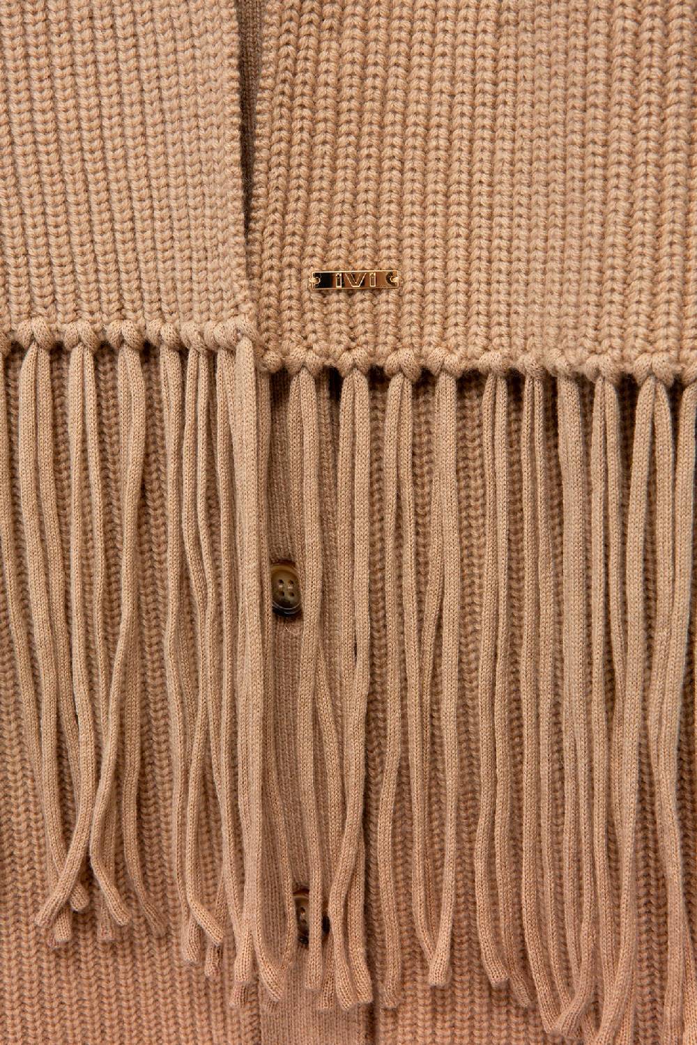 IVI GmbH SOLID KNIT Langer Schal mit Fransen camel Vatertagsangebot