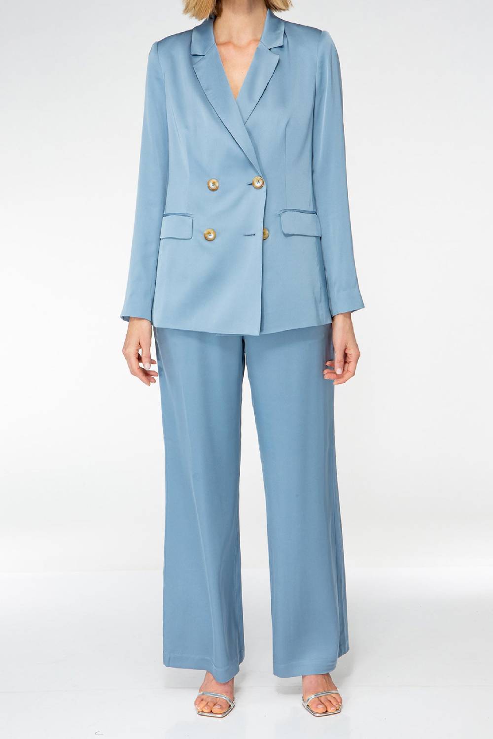 IVI GmbH SOLID SILK Seidenblazer hellblau Räumungsverkauf
