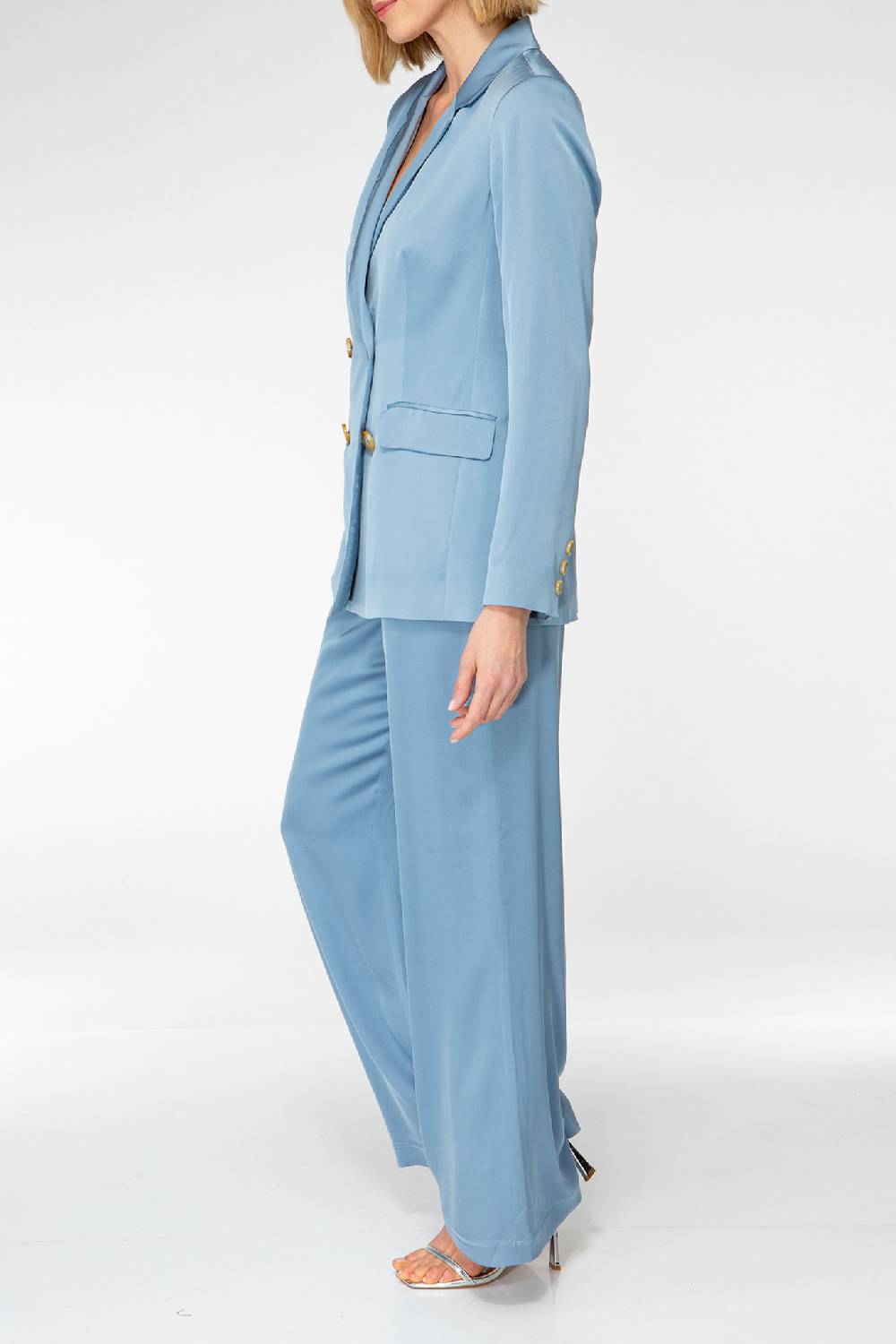 IVI GmbH SOLID SILK Seidenblazer hellblau Räumungsverkauf