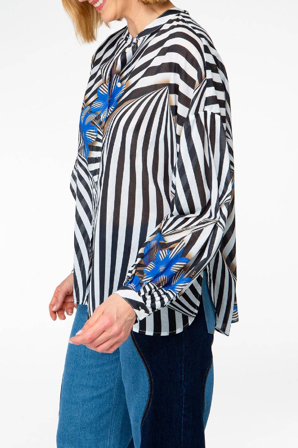 IVI GmbH FLORAL ILLUSION Bluse aus Baumwoll-Voile Kostenlose Rückgabe