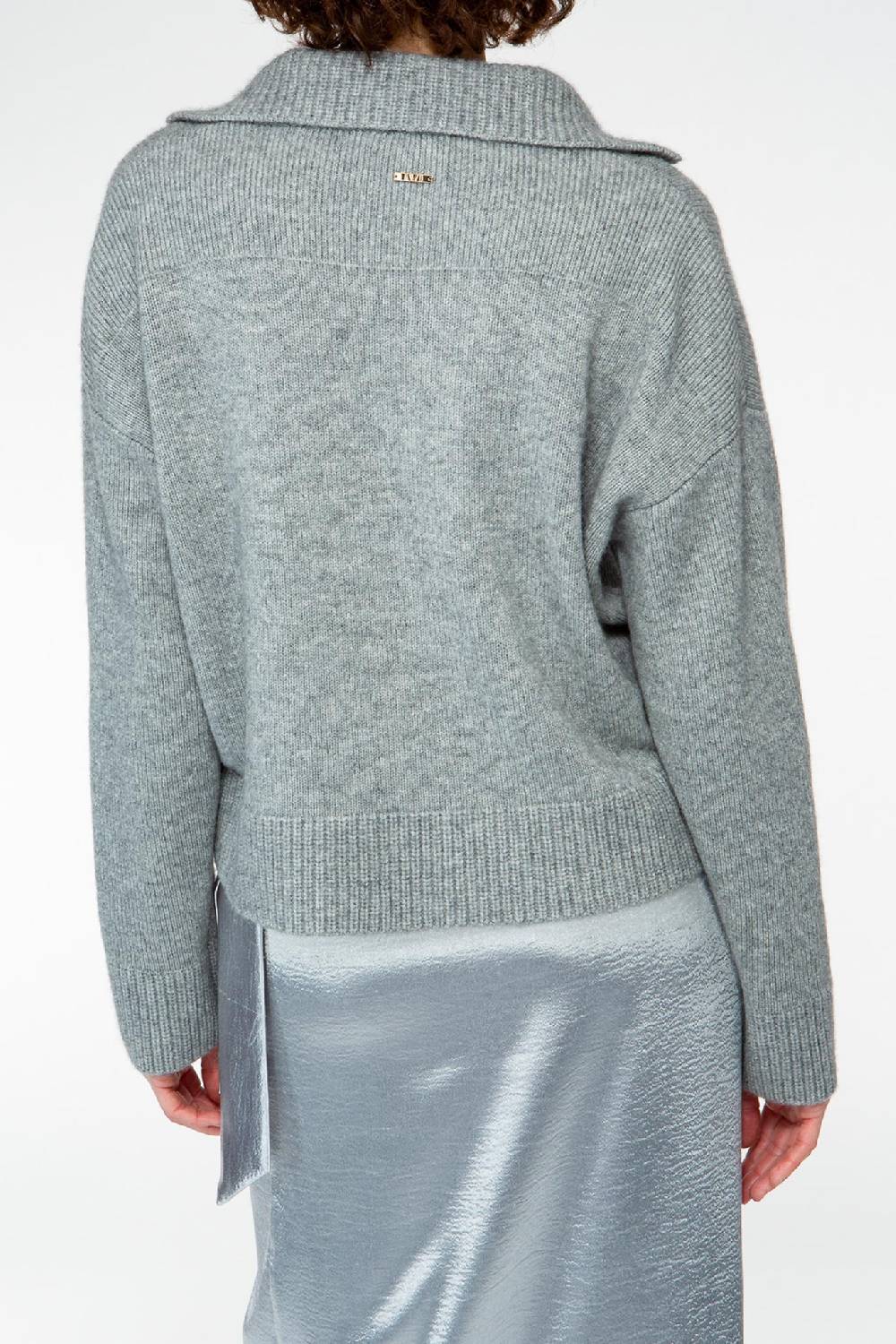 IVI GmbH SOLID KNIT Pullover im Troyer-Look grau-melange Sonderangebot der Fabrik