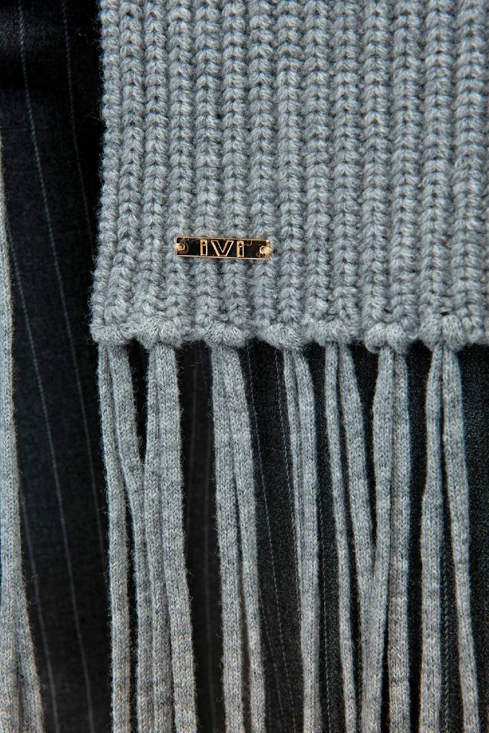 IVI GmbH SOLID KNIT Langer Schal mit Fransen grau-melange Bis zu 55% Rabatt