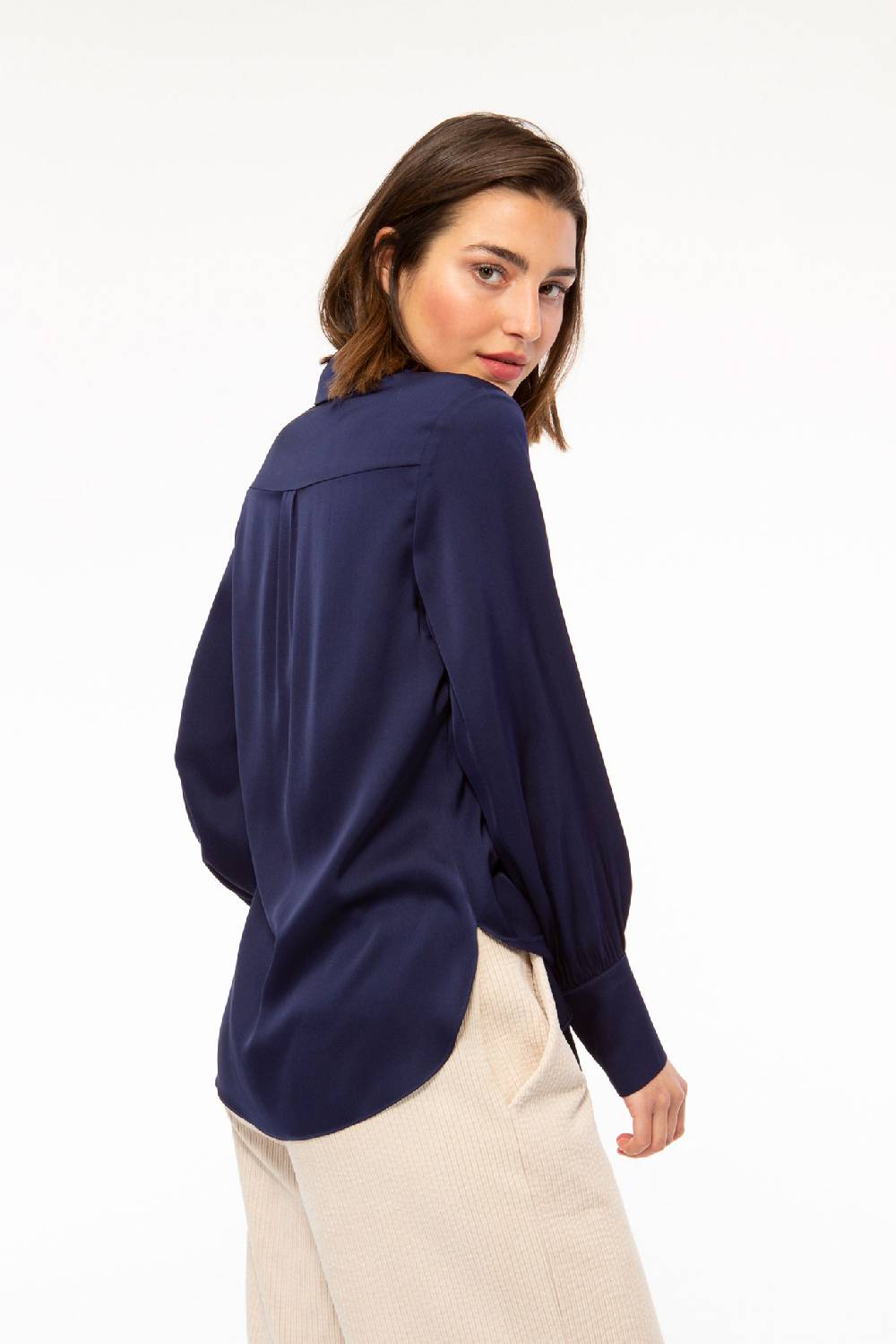 IVI GmbH SOLID SILK Hemdbluse navy Online Shopping