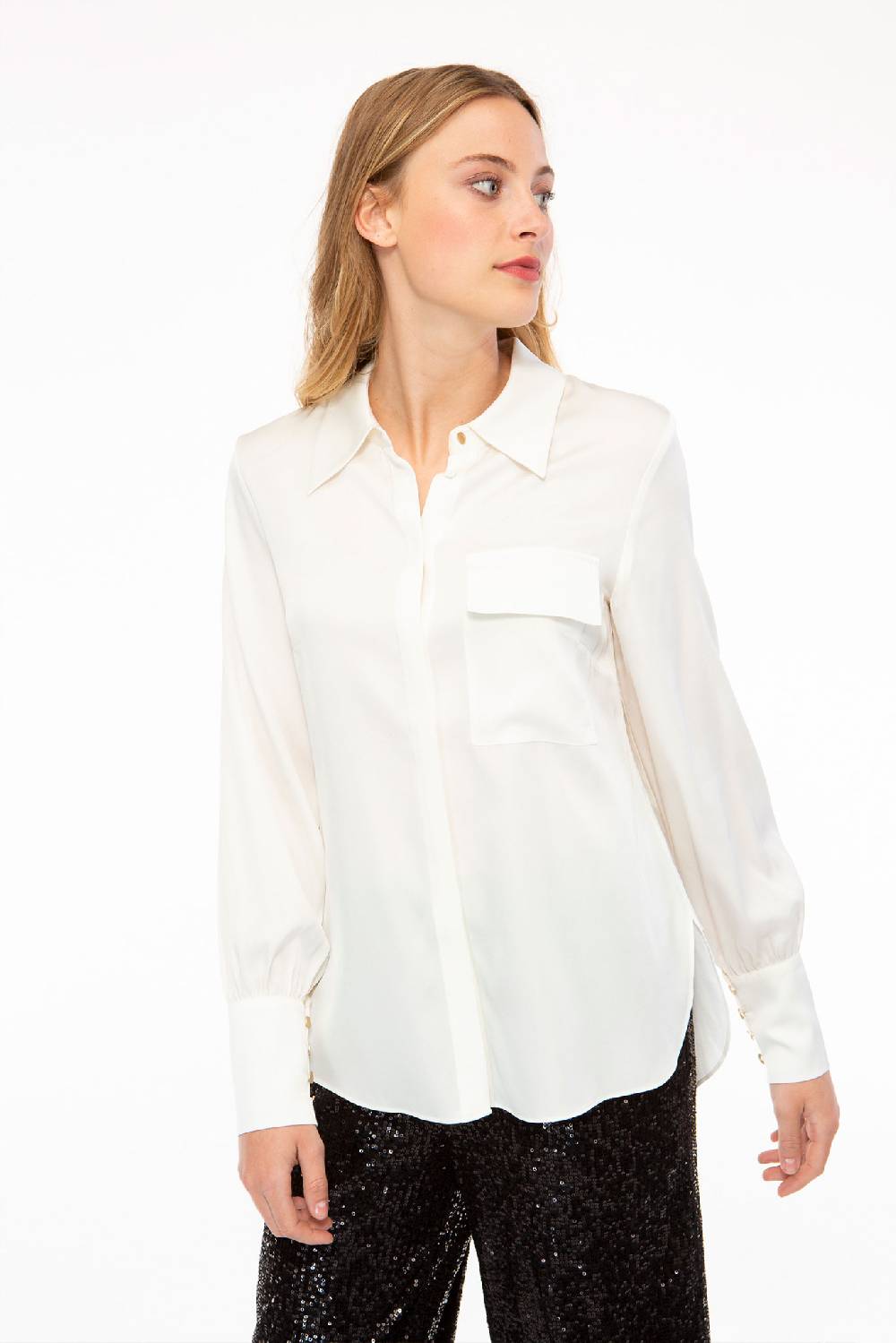 IVI GmbH SOLID SILK Hemdbluse weiß Exklusivangebot