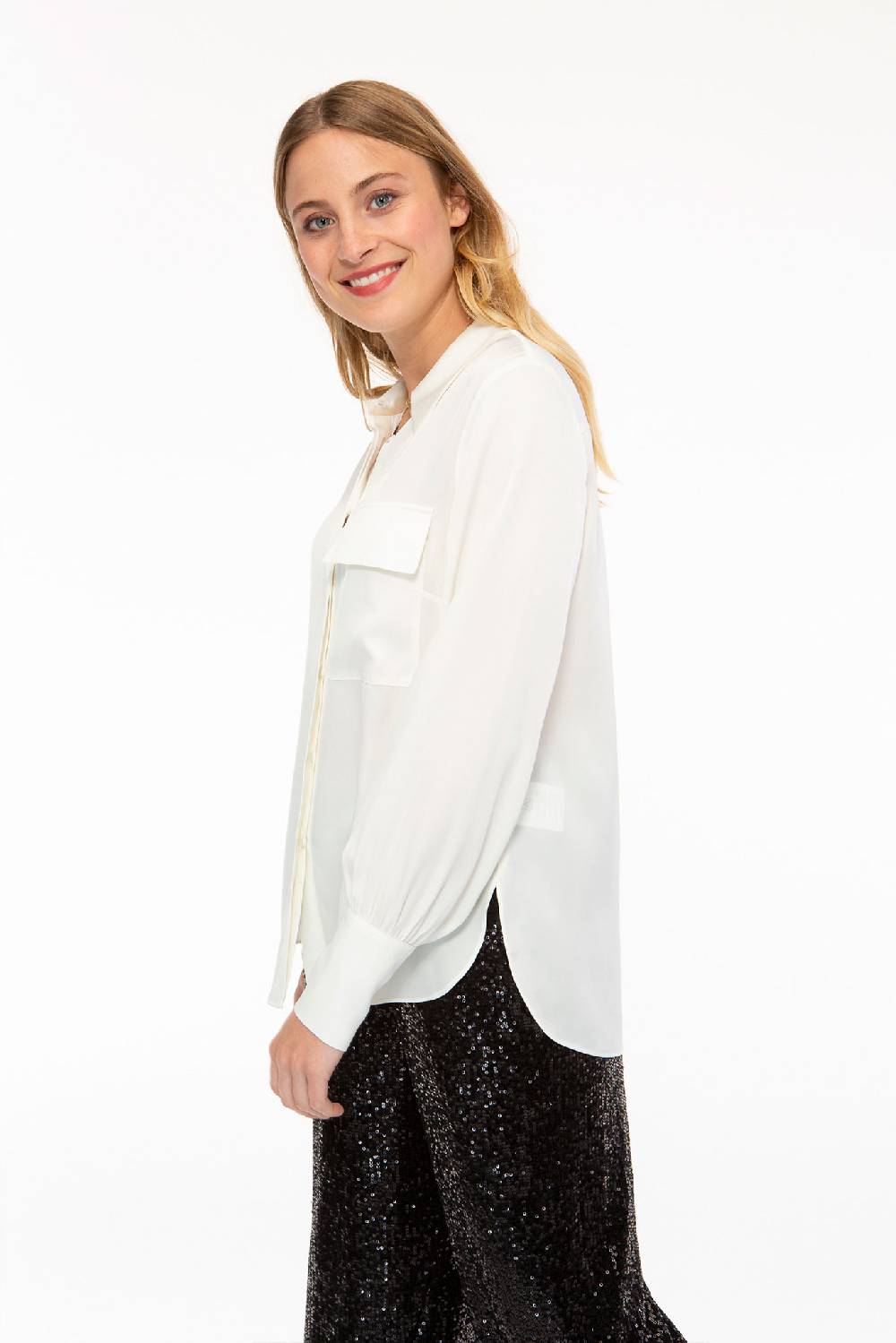 IVI GmbH SOLID SILK Hemdbluse weiß Exklusivangebot