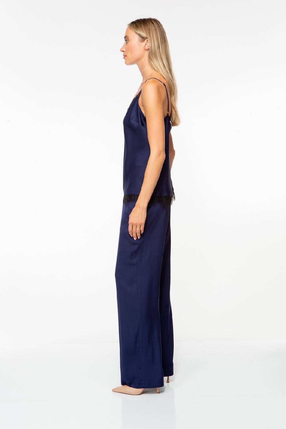 IVI GmbH SOLID SILK Top mit Spitze navy VIP-Rabatte