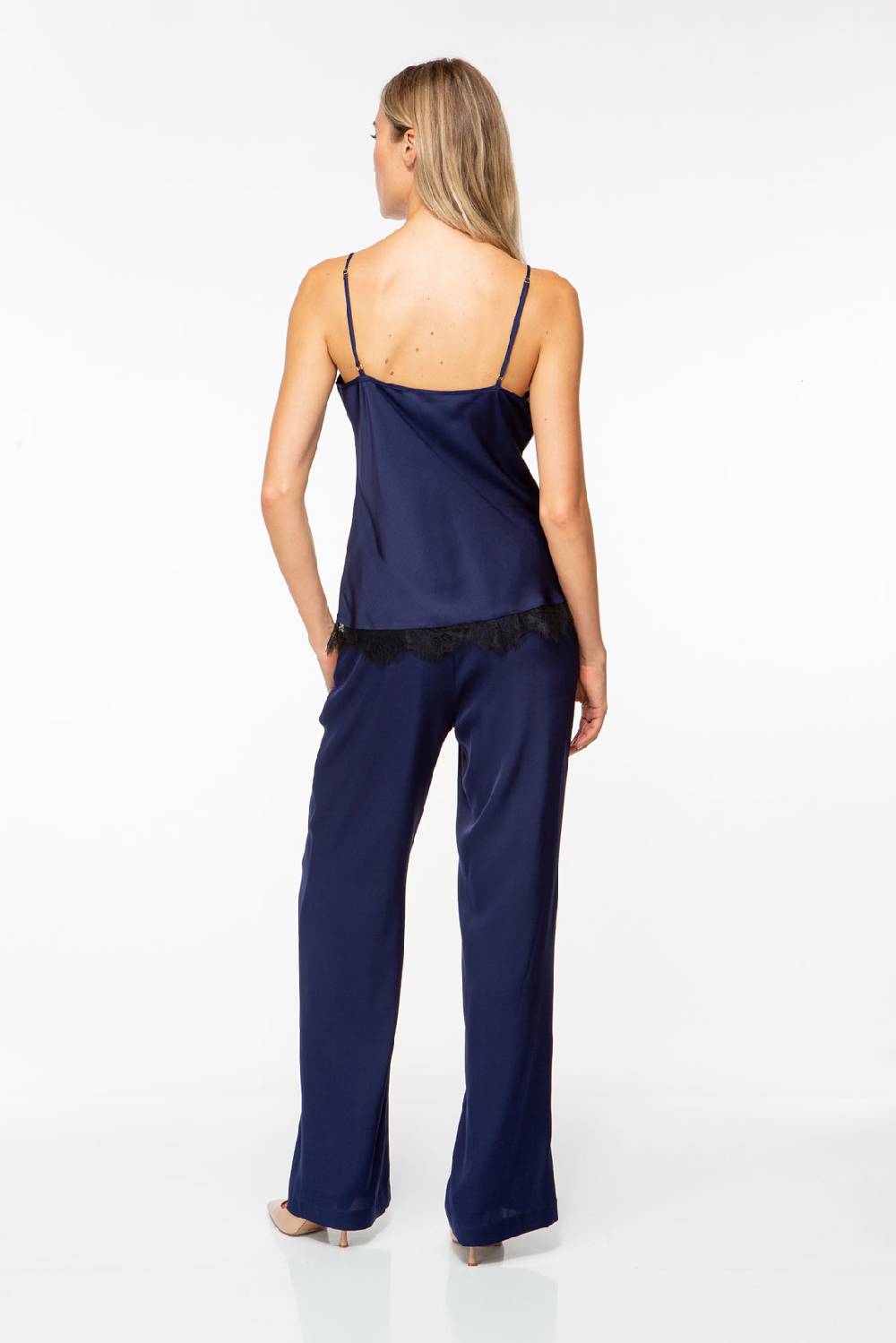 IVI GmbH SOLID SILK Top mit Spitze navy VIP-Rabatte