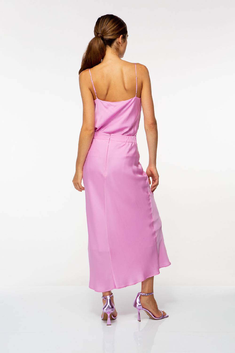 IVI GmbH SOLID SILK Seidenrock mit Raffung pink orchid Nur noch ein Tag übrig