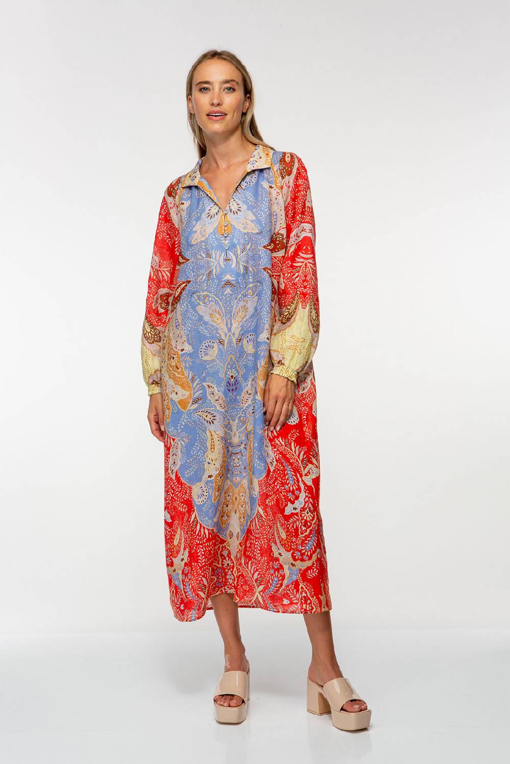 IVI GmbH AMBER Leinenkleid multicolor Sonderangebot