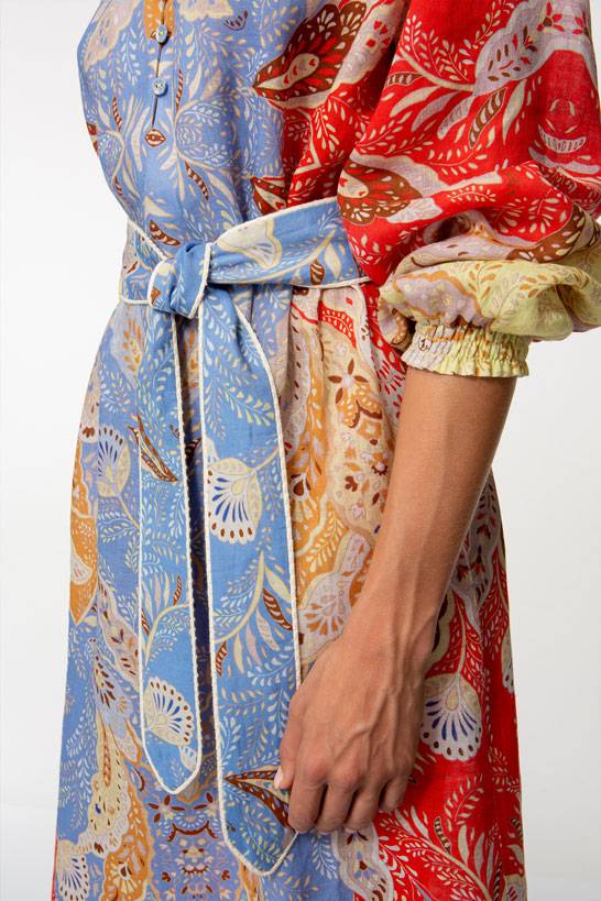 IVI GmbH AMBER Leinenkleid multicolor Sonderangebot