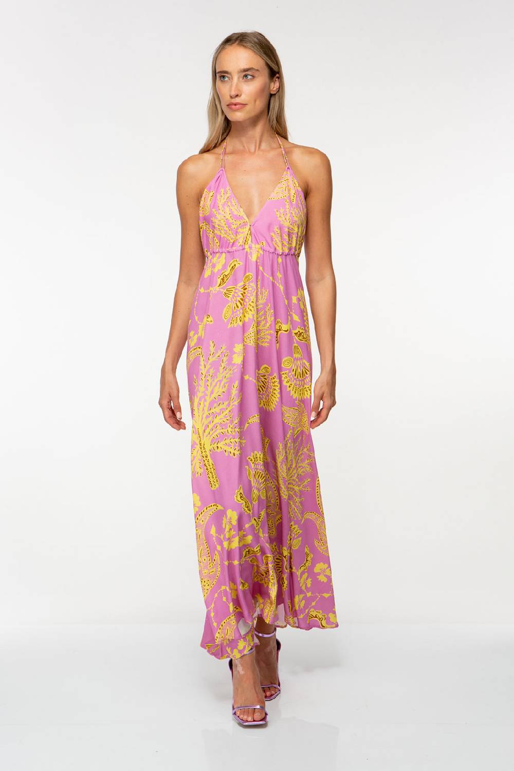 IVI GmbH CORAL FLOWER Maxikleid mit Print pink Großer Ausverkauf