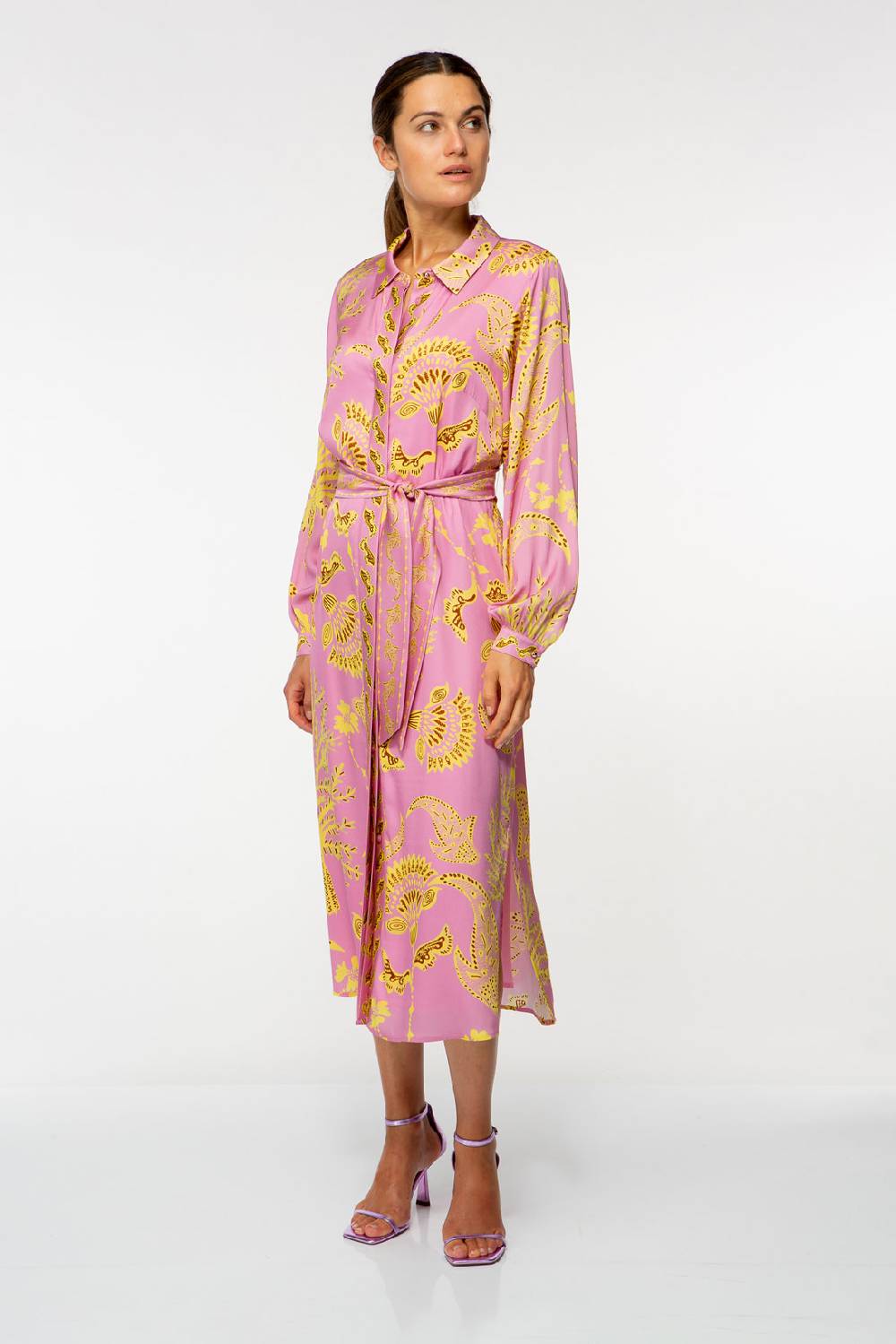 IVI GmbH CORAL FLOWER Seidenkleid mit Print pink Flash Sale