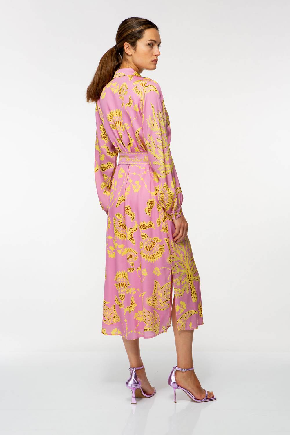 IVI GmbH CORAL FLOWER Seidenkleid mit Print pink Flash Sale