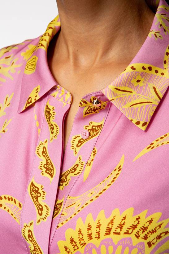 IVI GmbH CORAL FLOWER Seidenkleid mit Print pink Flash Sale