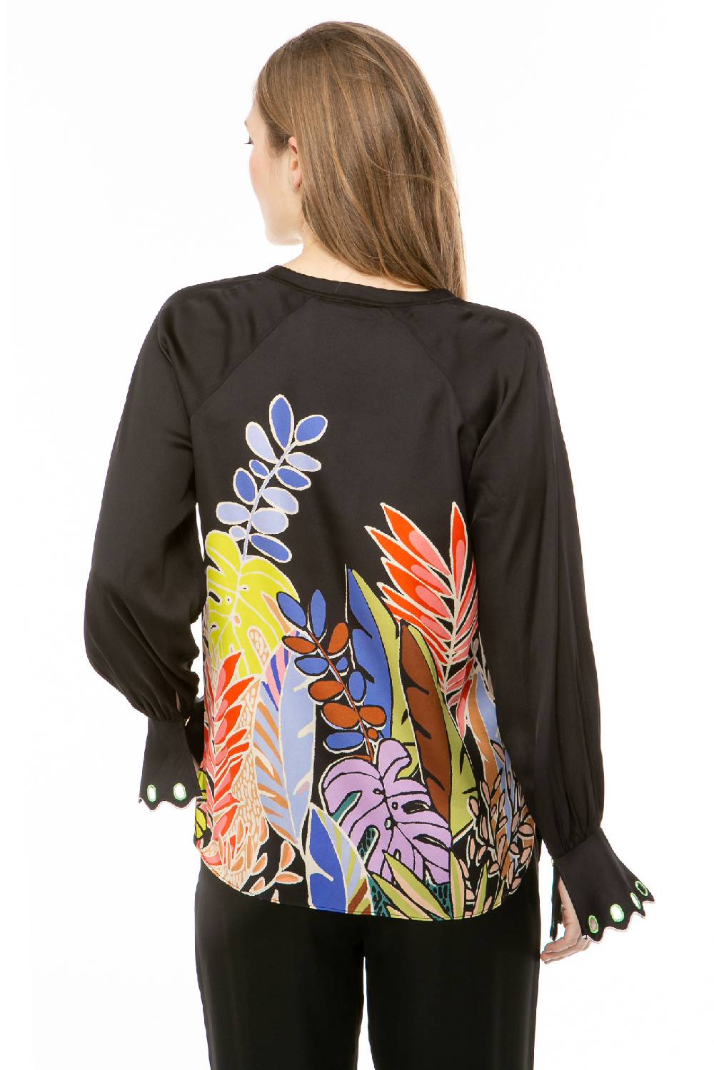 IVI GmbH BIG LEAVES Bluse schwarz Wochenangebot