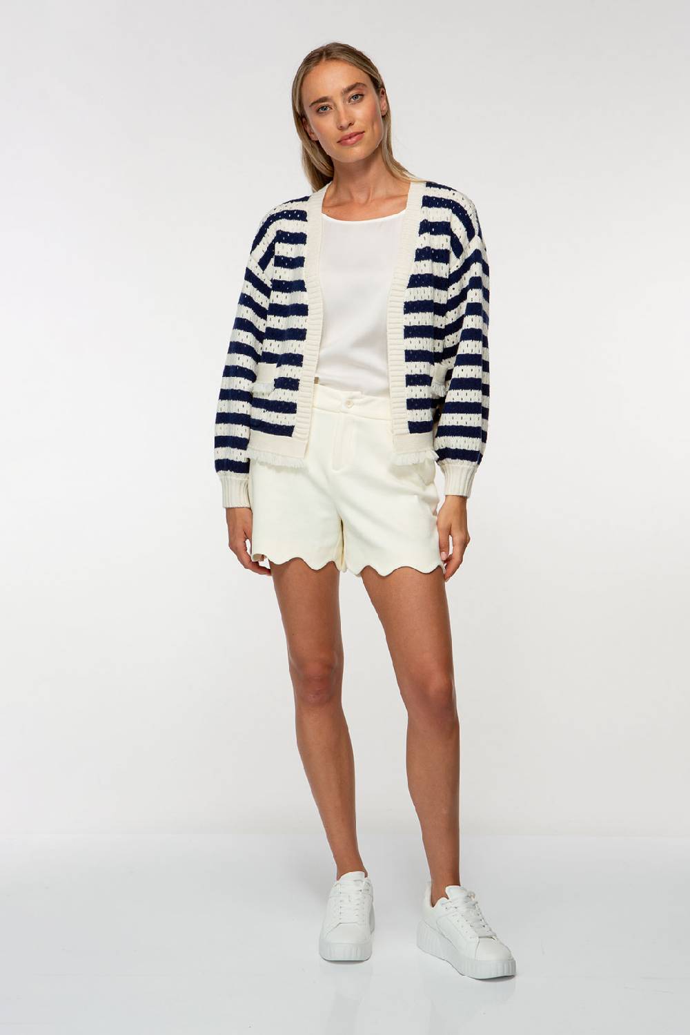 IVI GmbH SOLID KNIT Boxy Cardigan mit Streifen Bis zu 65% Rabatt