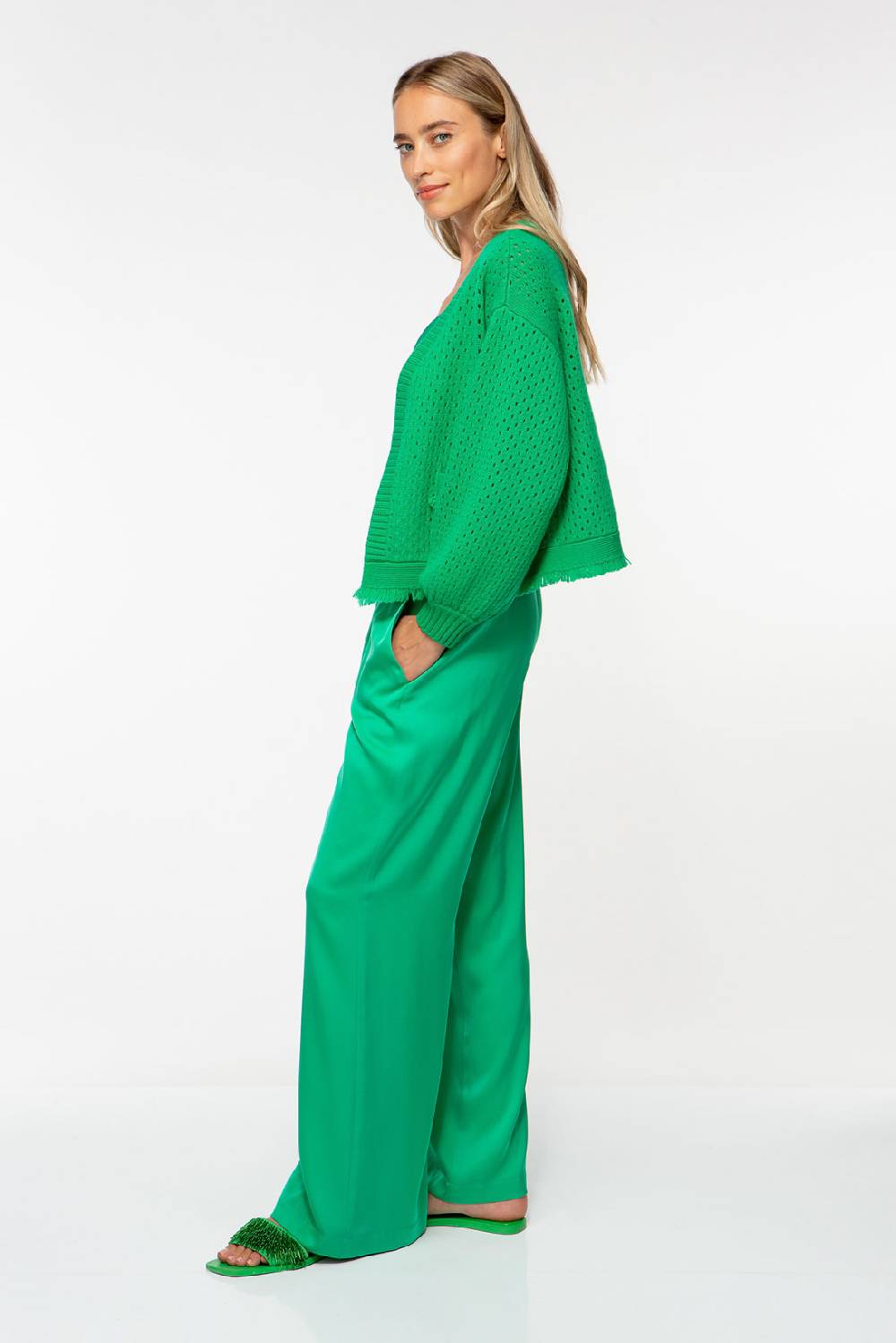 IVI GmbH SOLID KNIT Boxy Cardigan smaragd Nur für heute