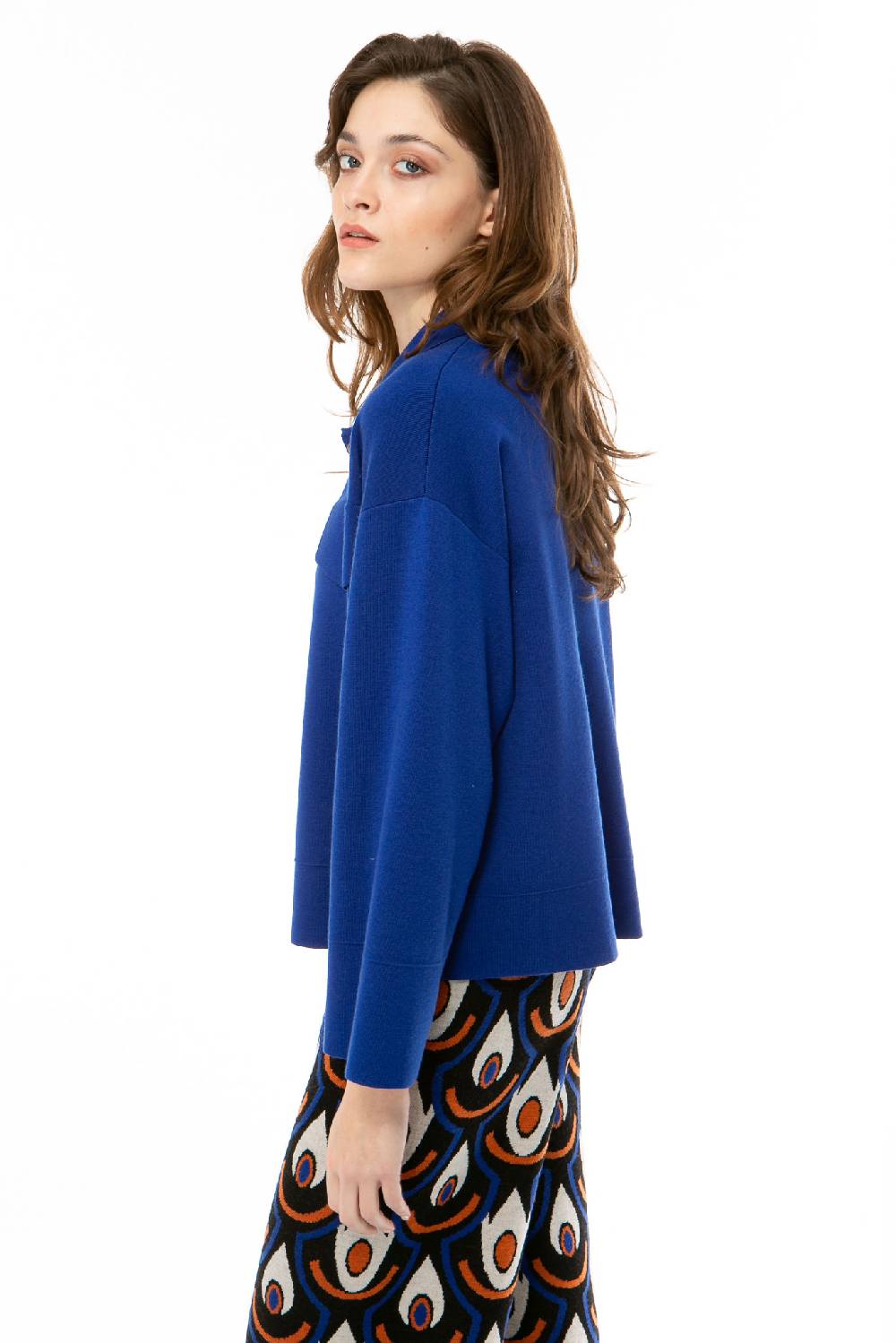 IVI GmbH SOLID KNIT Boxy Jacke royal blau Super Rabatt