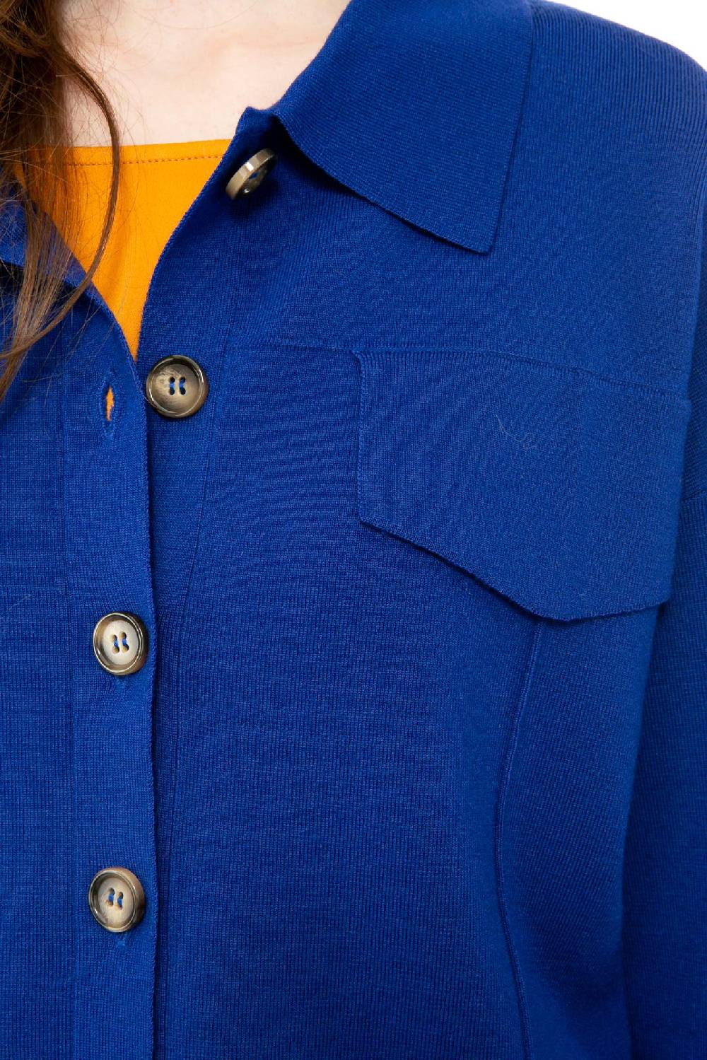 IVI GmbH SOLID KNIT Boxy Jacke royal blau Super Rabatt