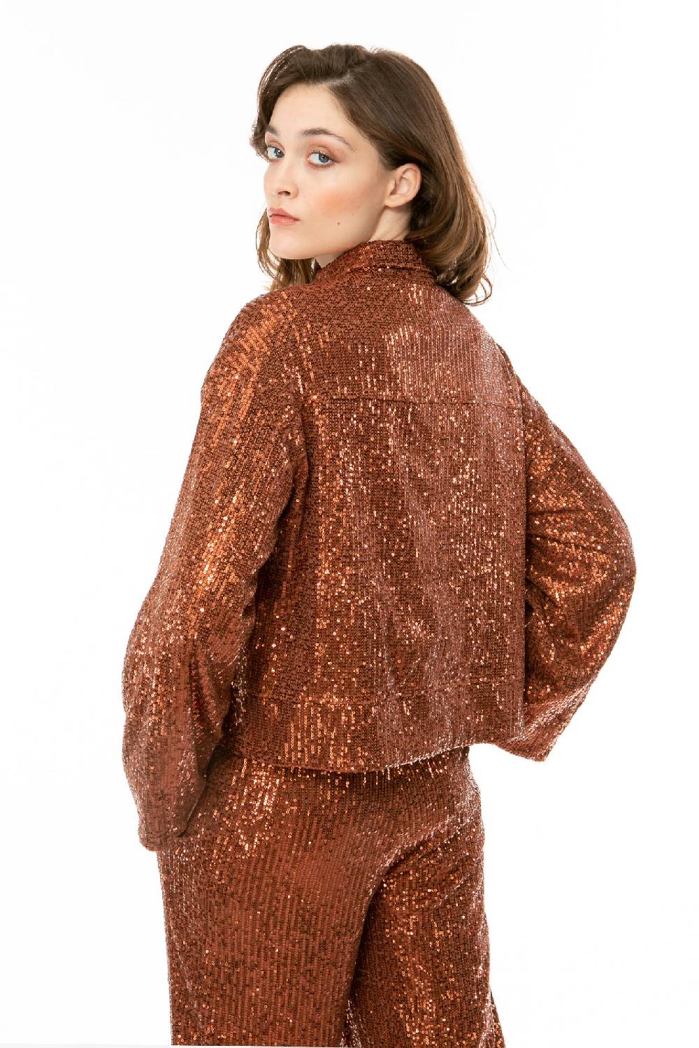 IVI GmbH SEQUINS Boxy Jacke cognac Begrenzt auf 3 Tage