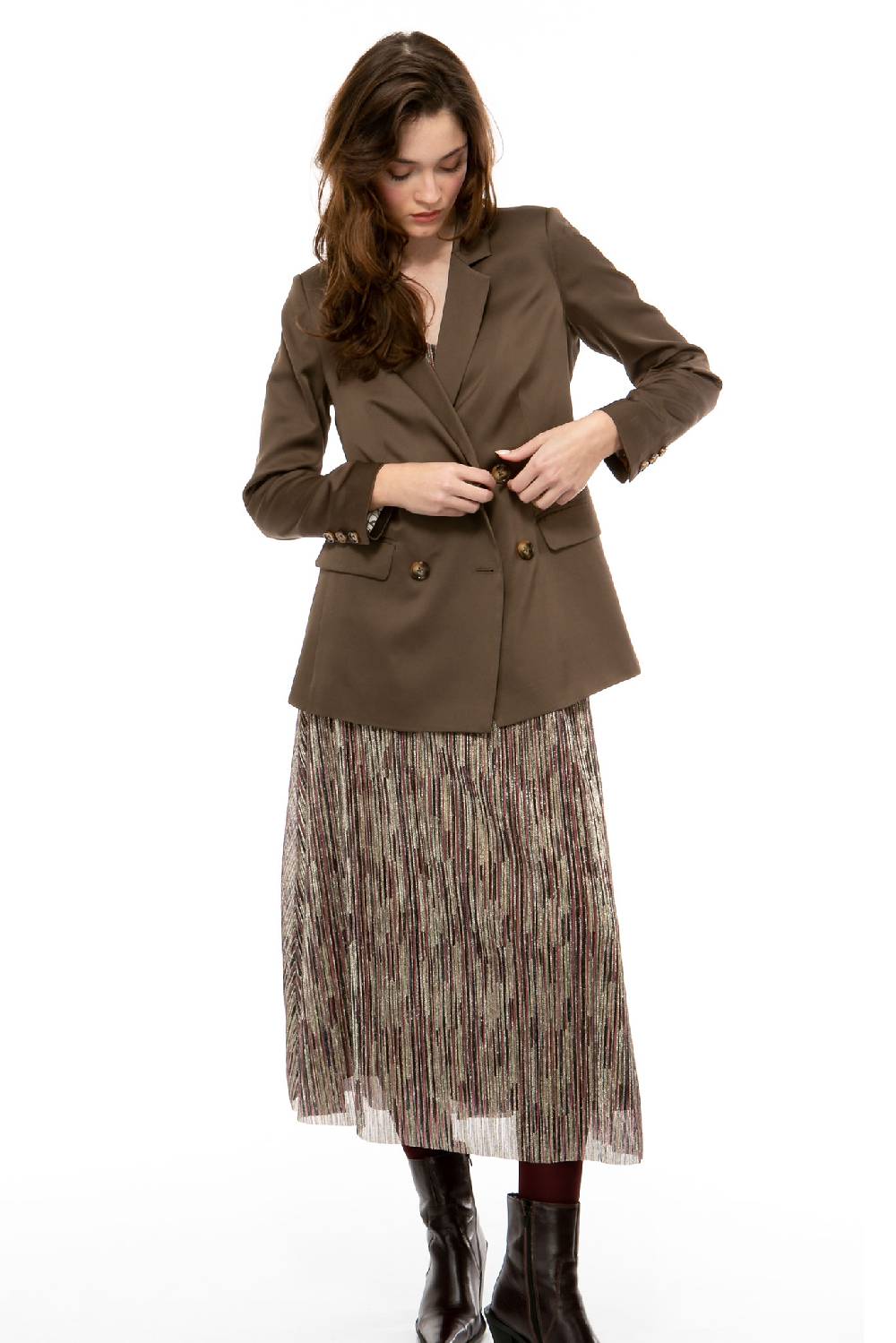 IVI GmbH SOLID SILK Blazer olive Auslauf