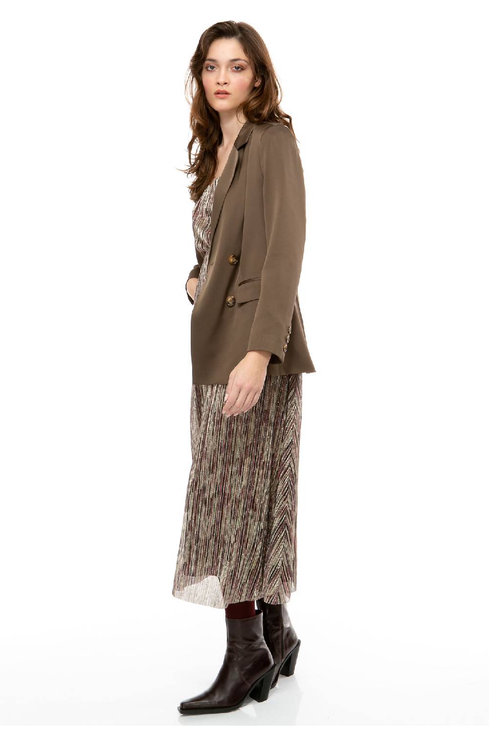 IVI GmbH SOLID SILK Blazer olive Auslauf
