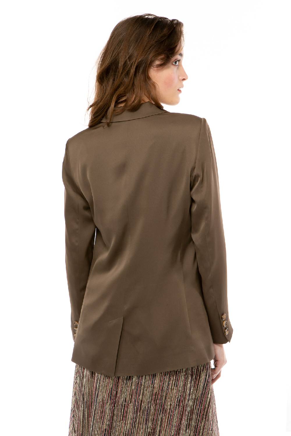 IVI GmbH SOLID SILK Blazer olive Auslauf