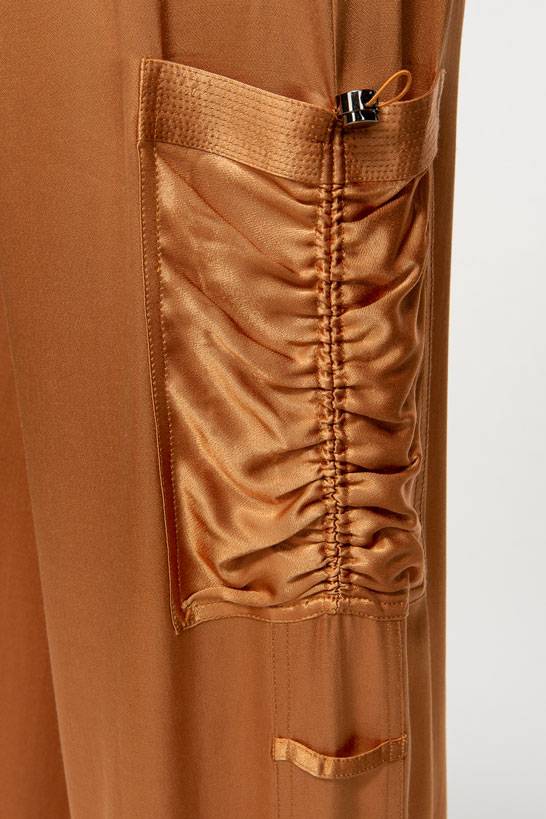 IVI GmbH SATEEN Hose mit Cargo Details terra Limitierter Zeitrabatt