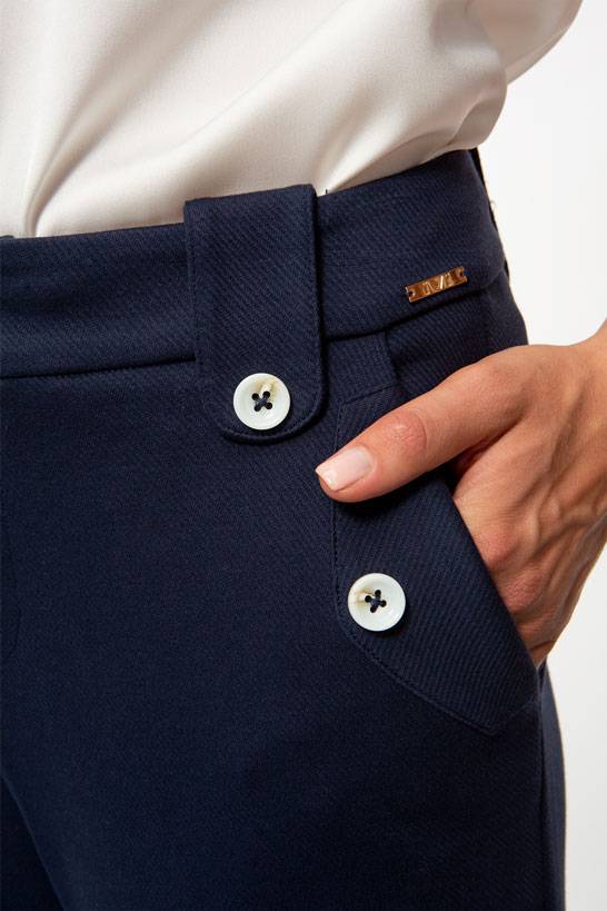 IVI GmbH SOLID JERSEY Bootcut Hose navy Cyber Monday